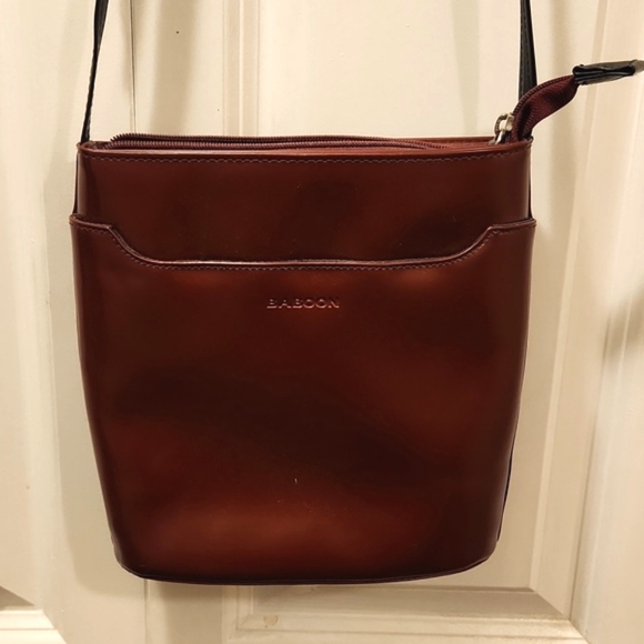 BABOON Handbags - Vintage Swedish Baboon Burgundy Crossbody Bag - 90s Minimalist
